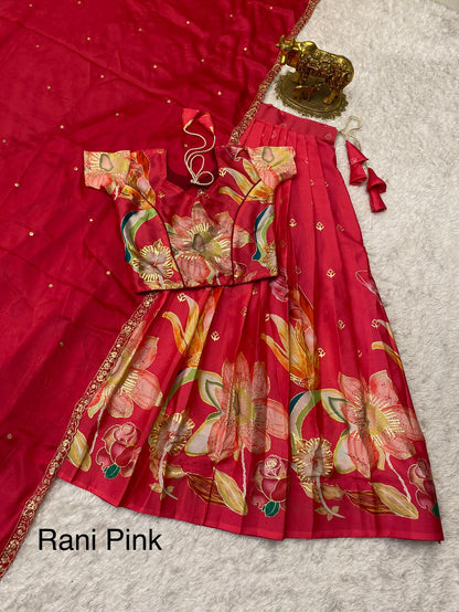 Position folk silk royal look lehengas
