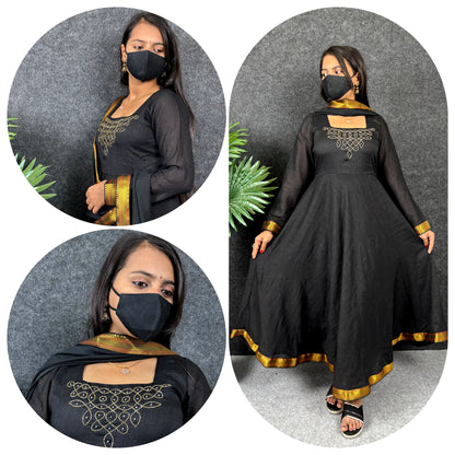 Sonali Bendre Vichitra silk hand work gown