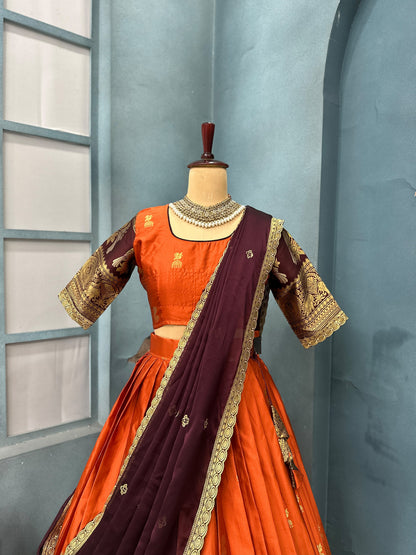 Jhumka Kanjivaram designer lehenga set