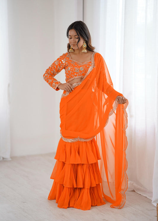 Perfect for parties, festive wear trendy  saree & classy evening events