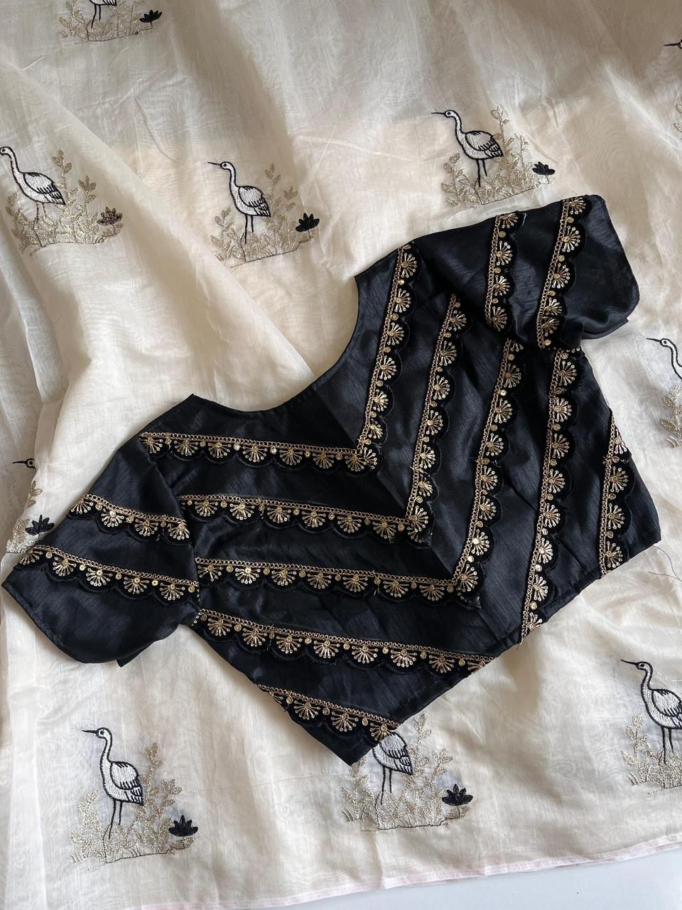 Chanderi cotton saree with stitched Blouse