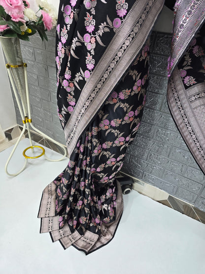 Premium like traditional Mashru Katan satin saree