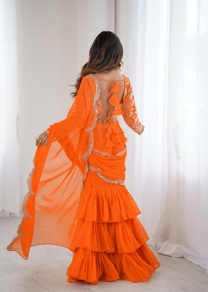 Perfect for parties, festive wear trendy  saree & classy evening events