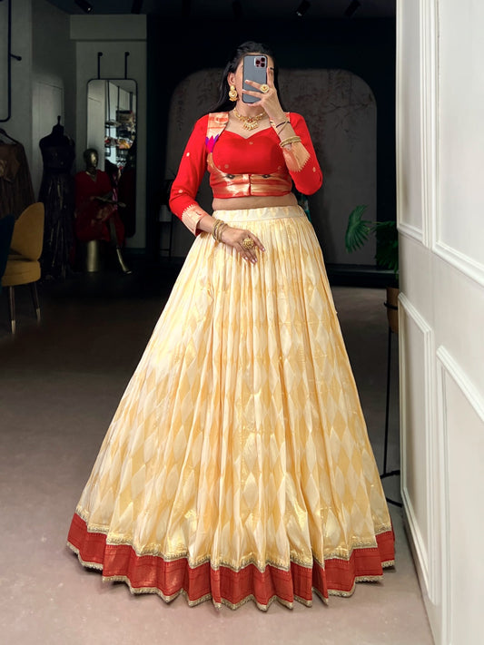 Paithani Duo zari weaving co-ord set  lehenga