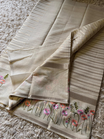 Vintage Banarasi cotton soft silk Meenakari saree