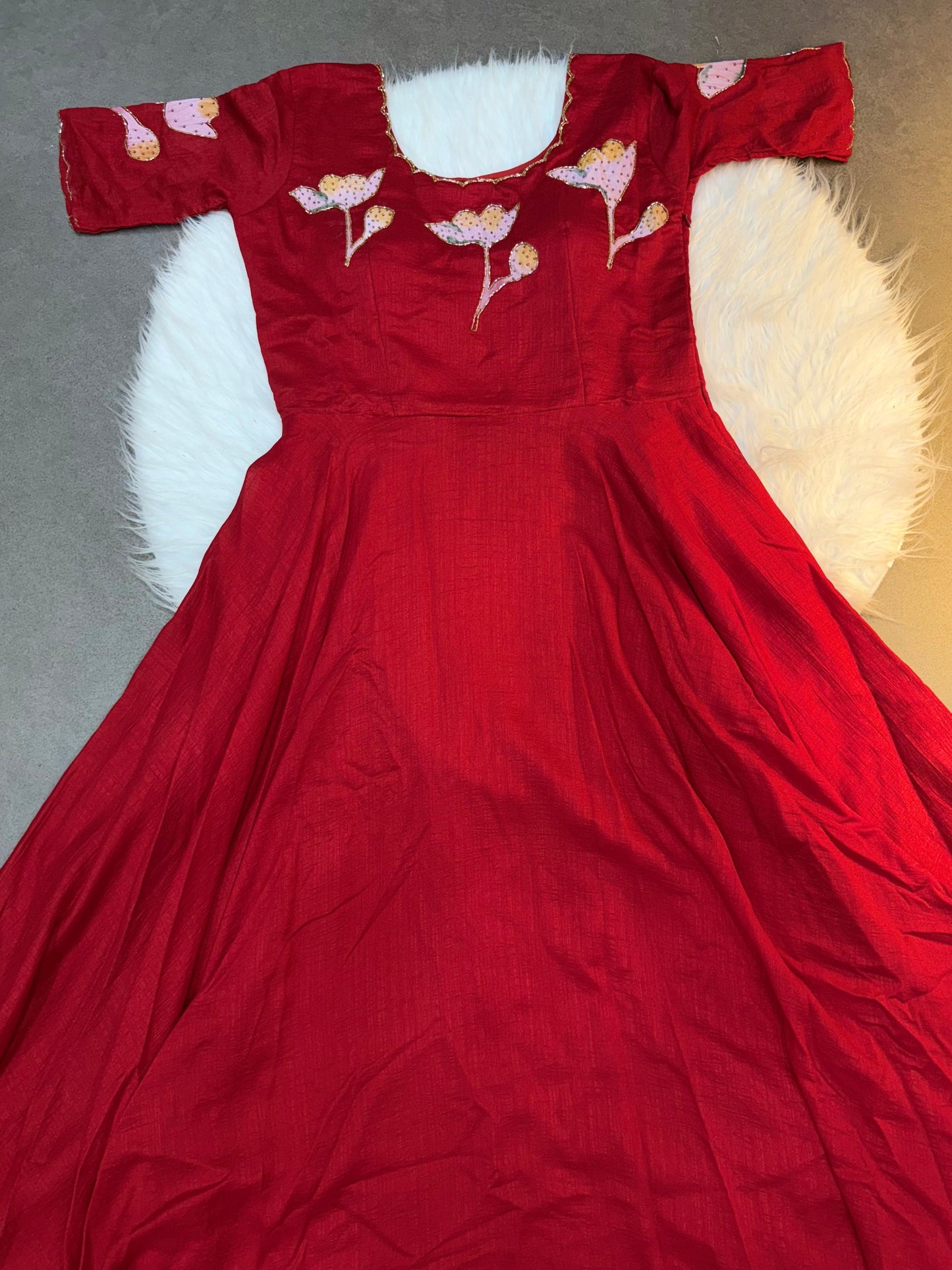 Hand painted with maggam work gowns