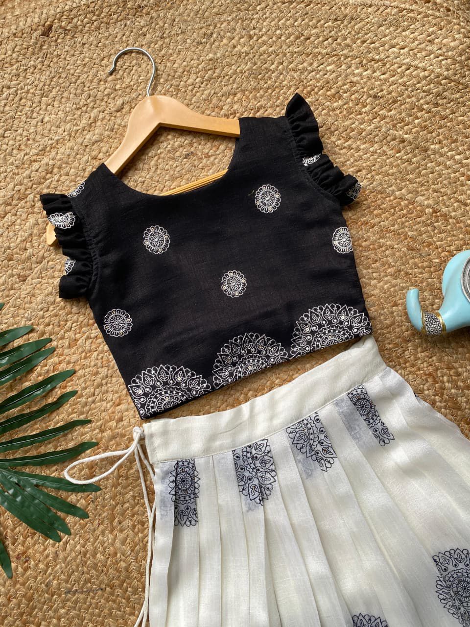 Kids festive skirt -top set