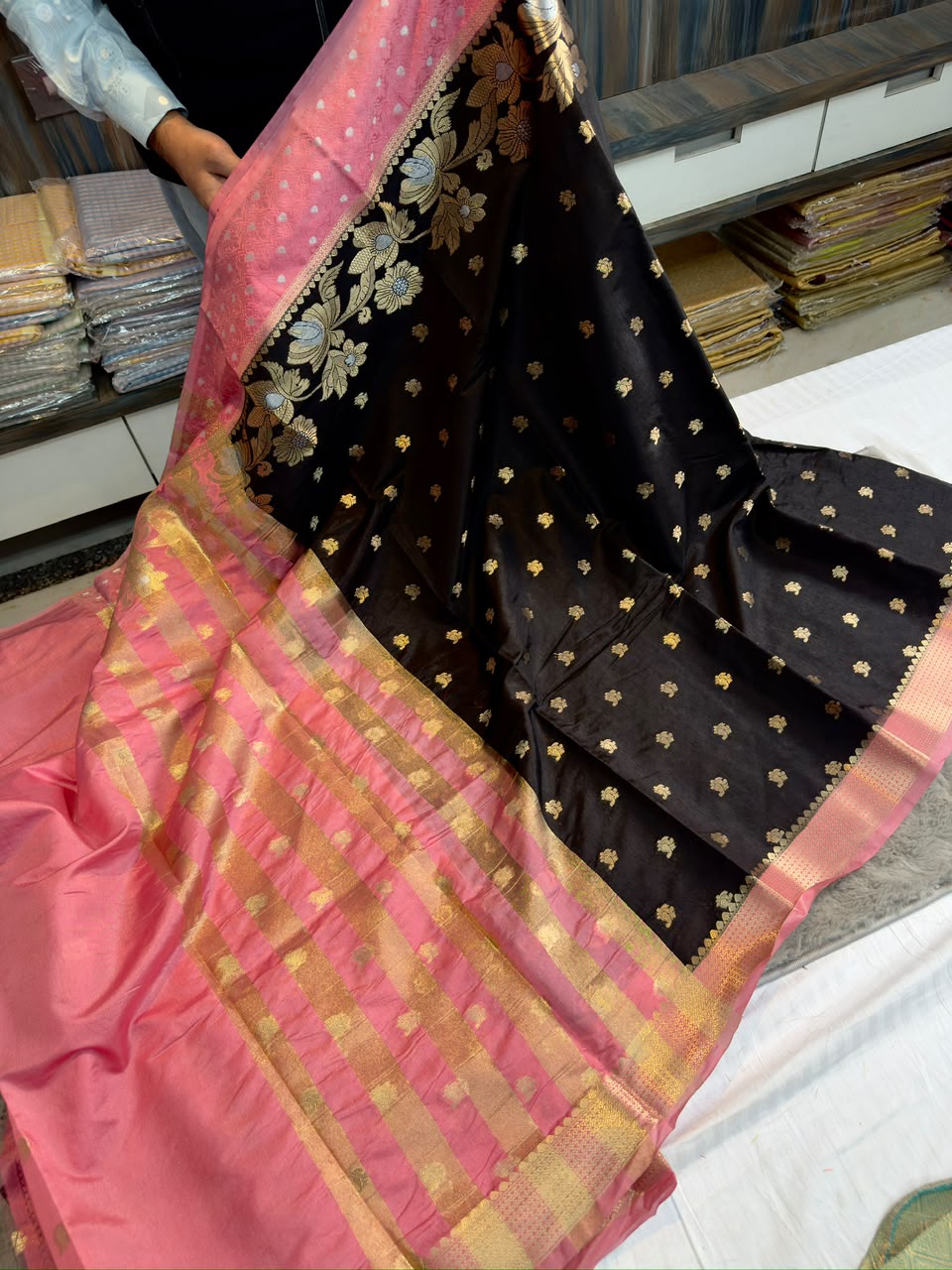 Banarasi dybl dupion soft silk zari saree