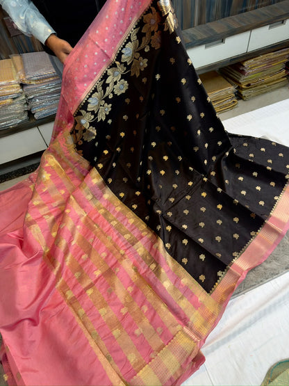 Banarasi dybl dupion soft silk zari saree