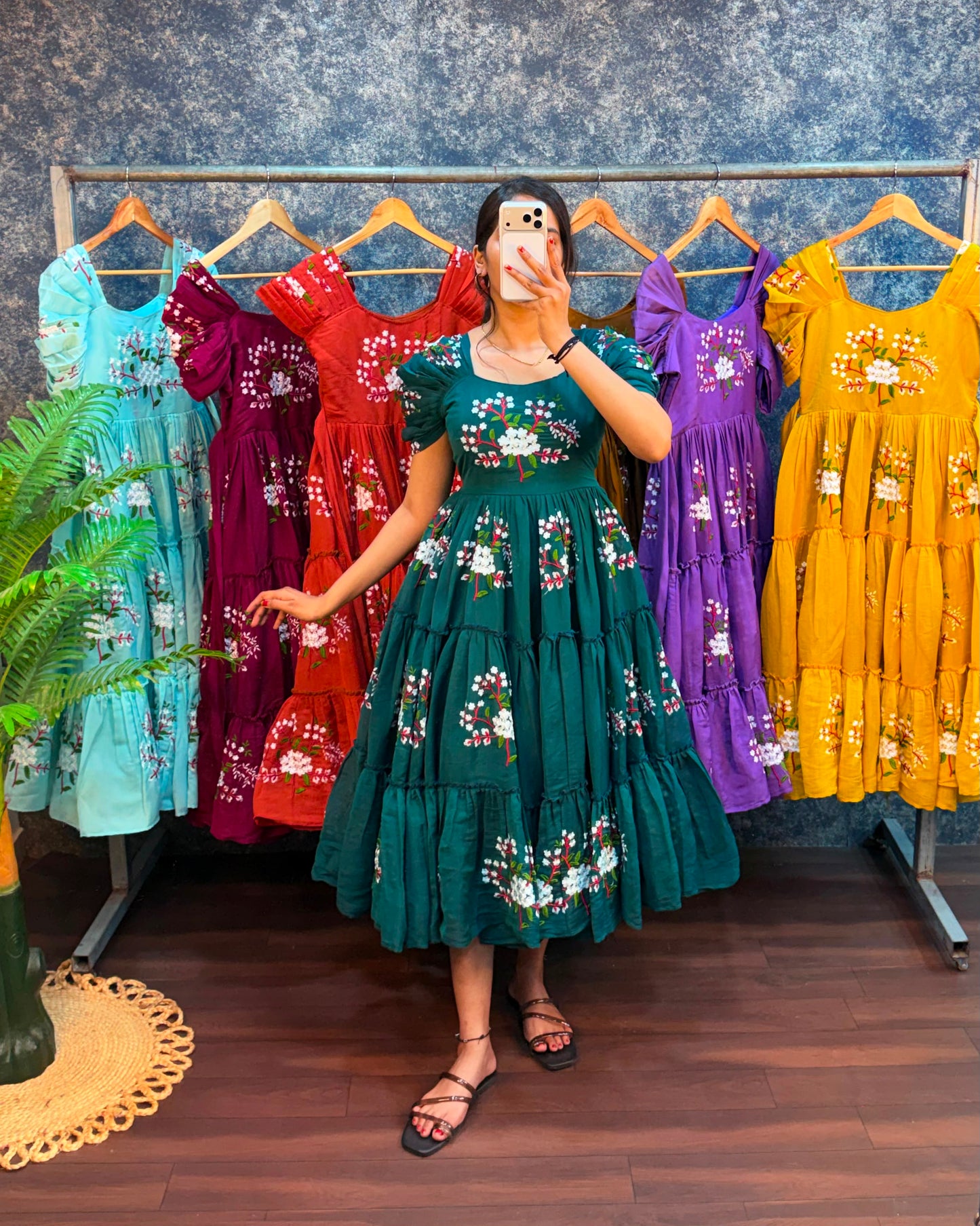 South mull cotton embroidery cafe gowns