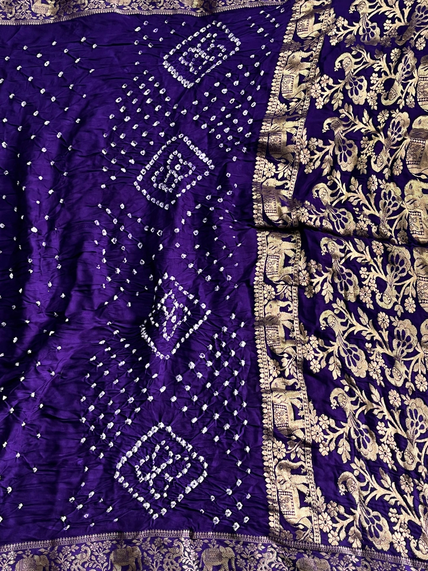 Premium Bandhani Jaipuri hand dying saree