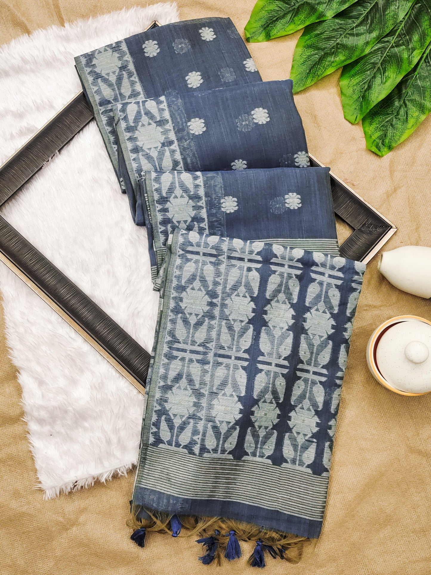 Classic Muga Cotton Jamdani Trendy Saree