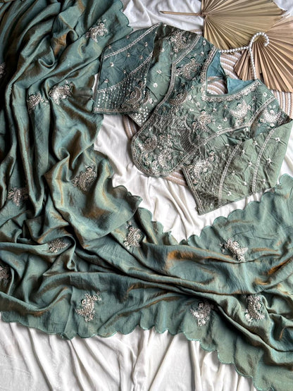 Sana Pro Silk with Masterpiece Coding Work with stitched blouse