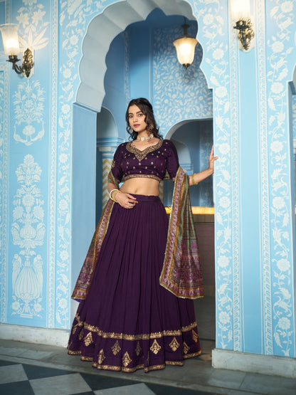 Vichitra silk royal designer lehenga