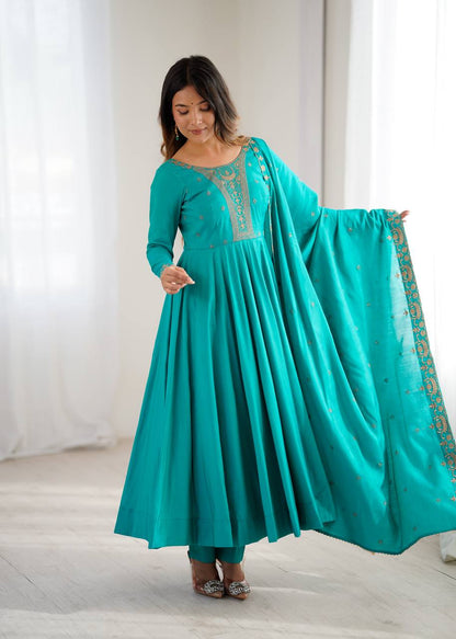 Wedding special Anarkali  Chanderi silk