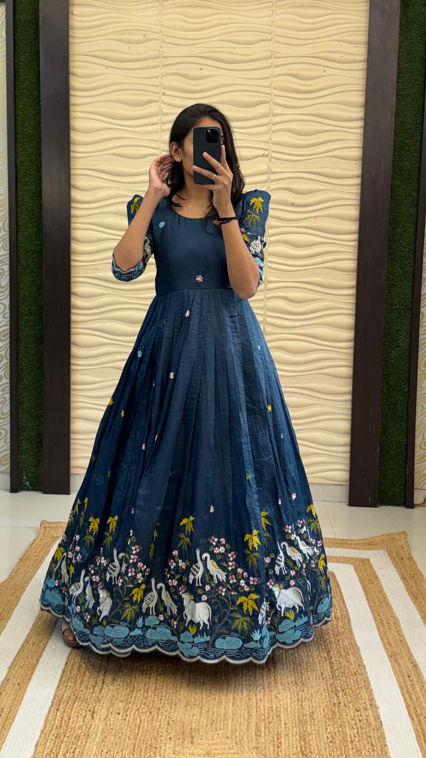 Soft crush pichwai classic gowns