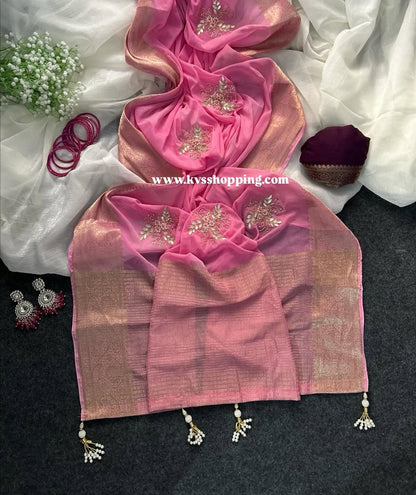 Shimmer Desginer Chinon Trendy Saree
