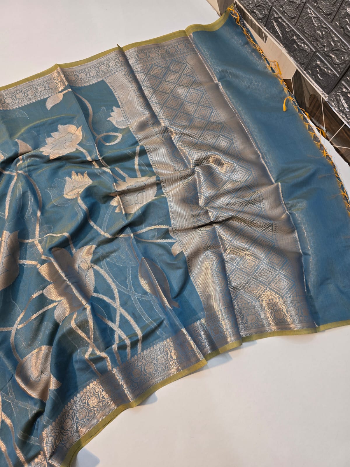 Banarasi mul cotton silk jaal pattern sarees