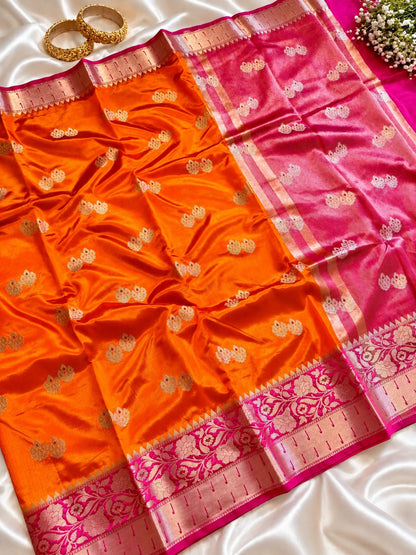 Juhmki series Banarasi katan soft silk sarees