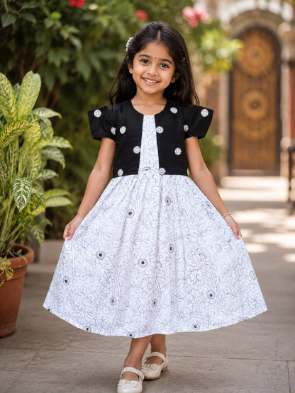 Kids 2 in one model Georgette gown