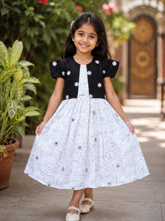 Kids 2 in one model Georgette gown