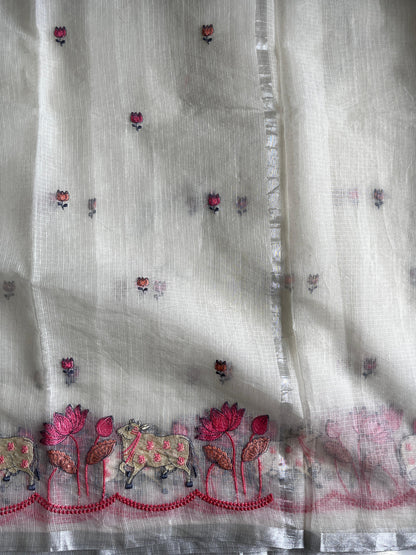 Pichwai Kota Doris With embroidery butties Budget sarees