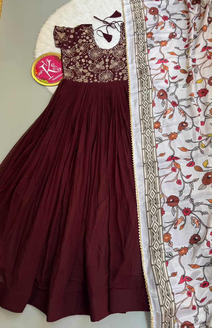 Trending Maggam work soft georgette gowns
