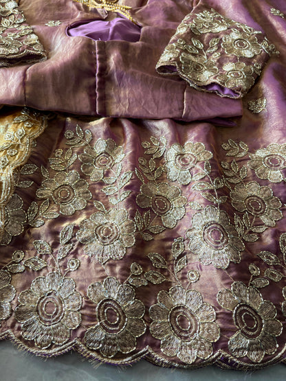 Space silk embroidery designer lehenga set