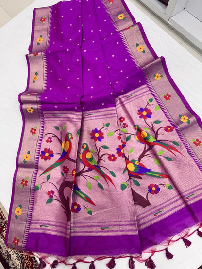 Tussar silk  Paithani Classic sarees