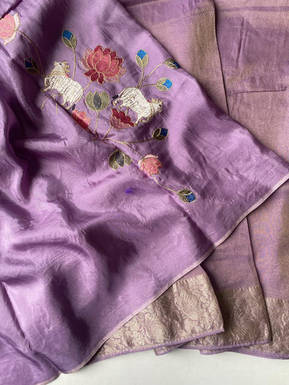 Viscose Zari Tissue Pure premium luxe saree