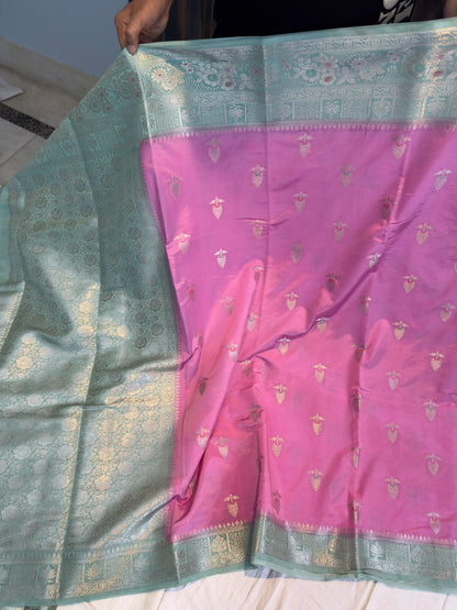 Banarasi  dybl Crystal Katan soft silk saree
