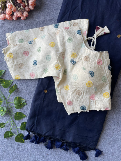 Khadi Cotton with stitched blouse