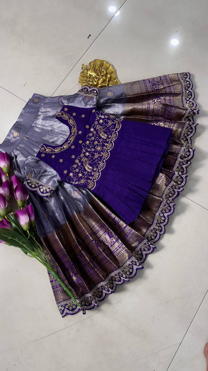Kids cute  zari weaving work sets