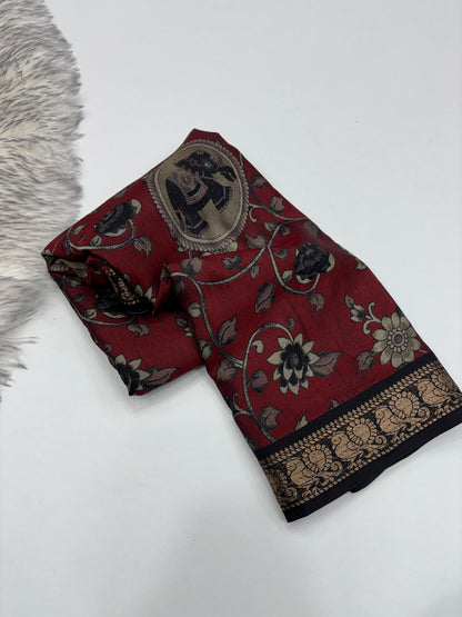 Budget friendly Kalamkari Dola
Silk saree