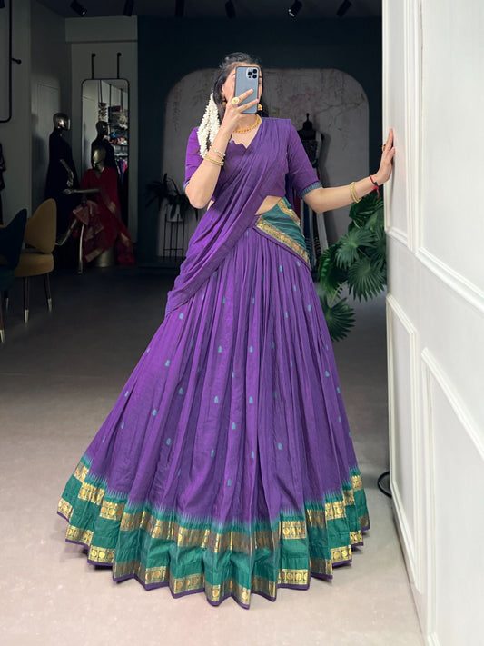 Chanderi cotton half saree Lehenga