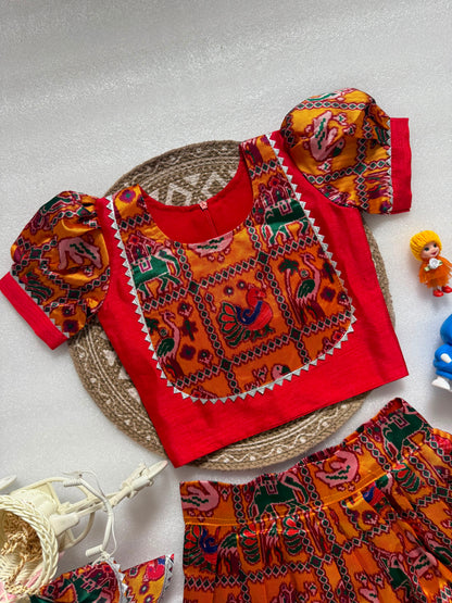 Trending Patola Series Kids cute  choli  sets