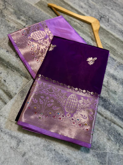 Banarasi katan top colours soft fab sarees