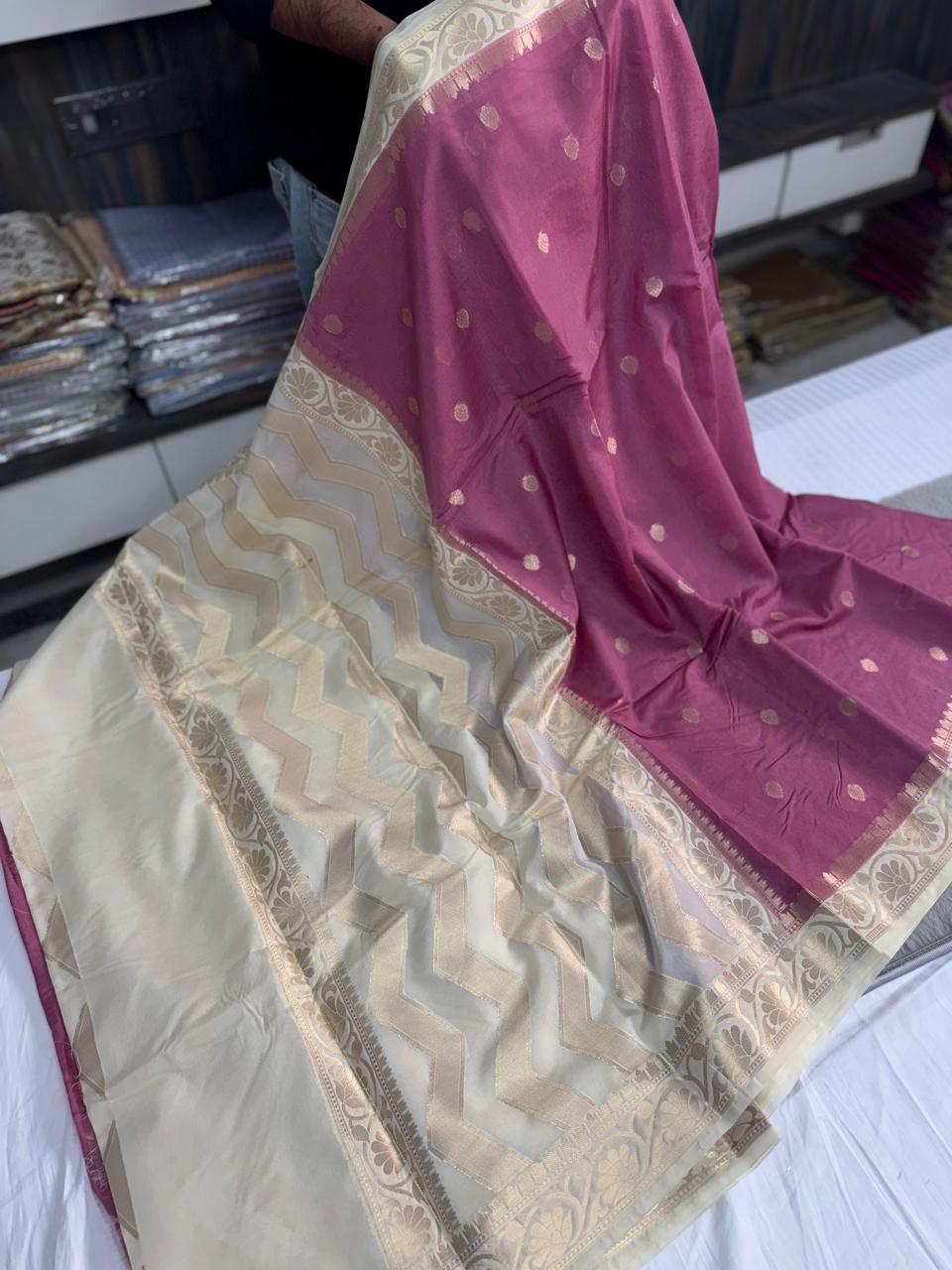 Vintage Raw mango Soft silk Banarasi saree