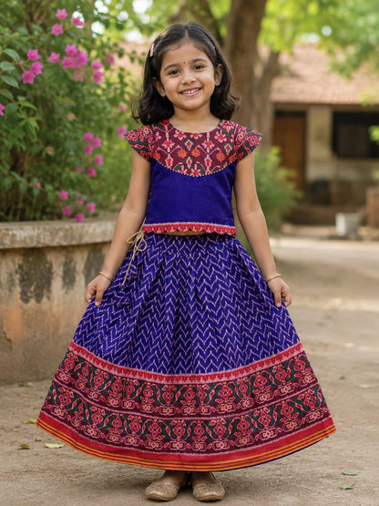 Patola silk blend cute kids skirts