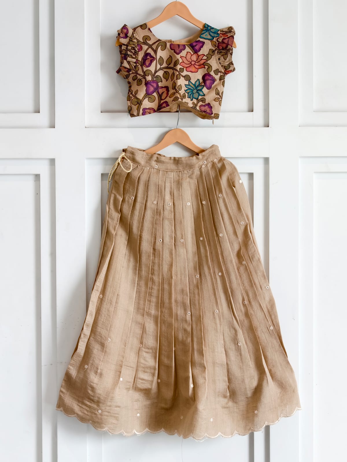 Indo western style kids cute Kalamkari sets