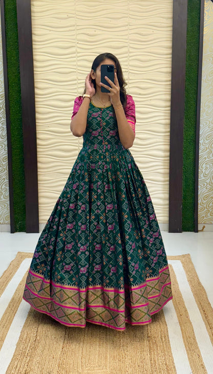 Kanjivaram silk Kalmkari weaving gowns