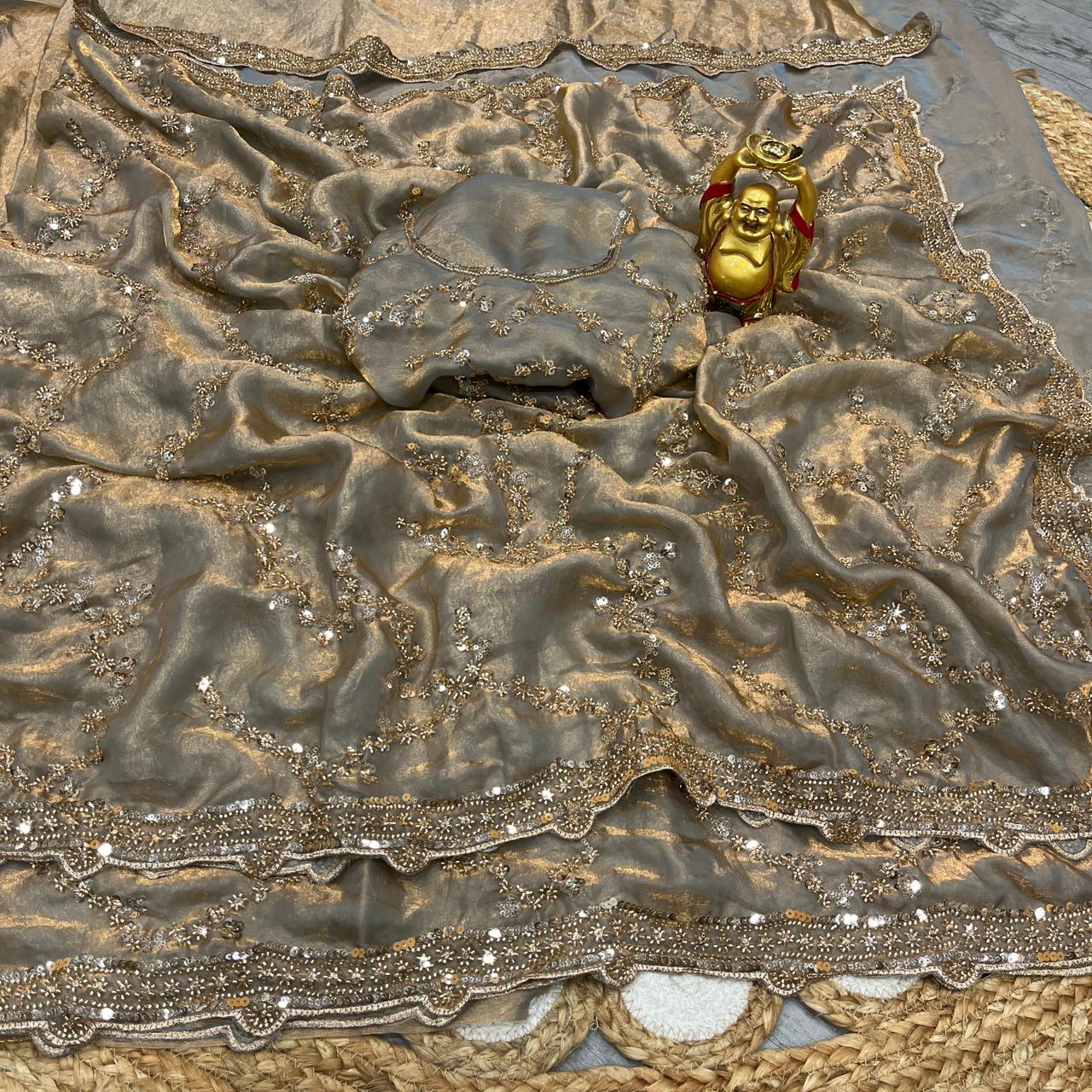 Luxe Grand look good beeds work saree