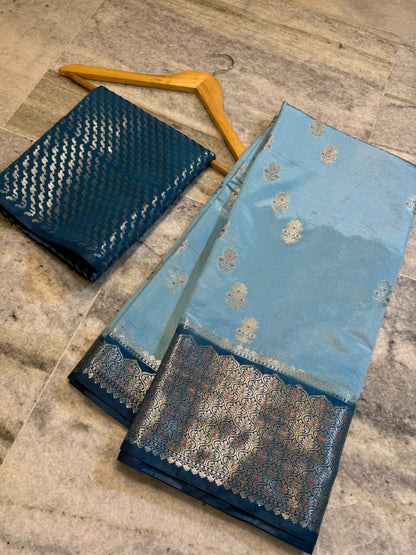 Banarasi katan zari soft fab budget sarees