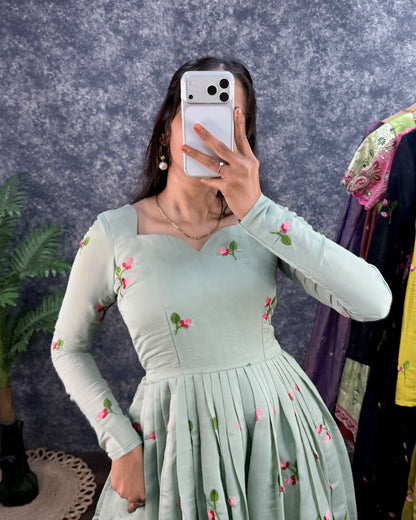 Kalayani Anarkali Mul Chanderi gowns