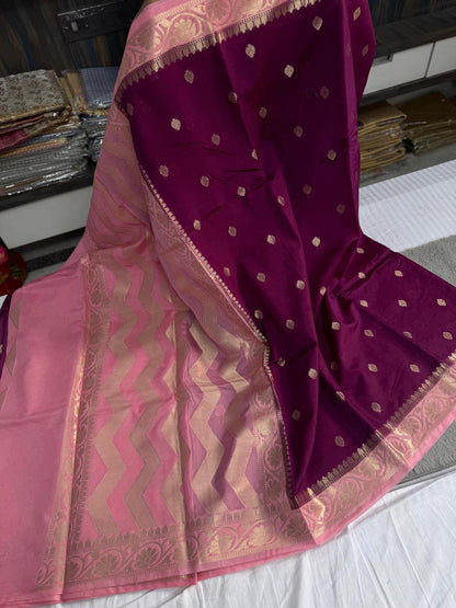 Vintage Raw mango Soft silk Banarasi saree