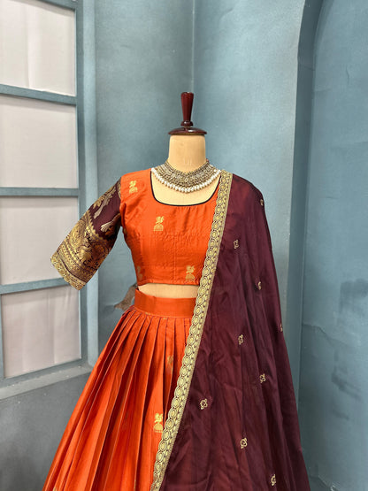 Jhumka Kanjivaram designer lehenga set