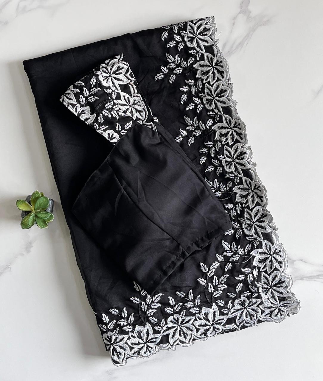 Tabi silk saree with stitched Blouse for party 🎉