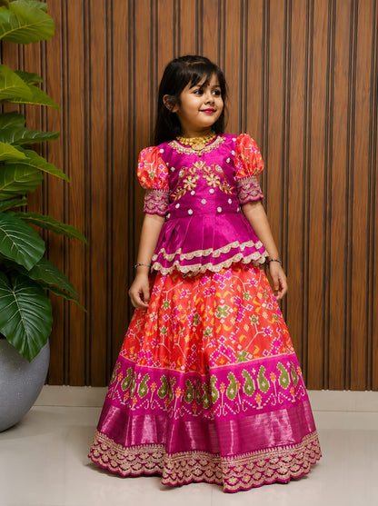 Kids ikkat style cute wear sets