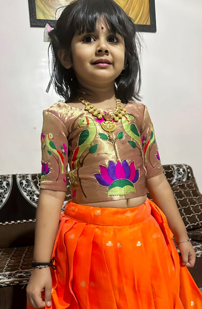 Kids cute paithani with dupatta sets