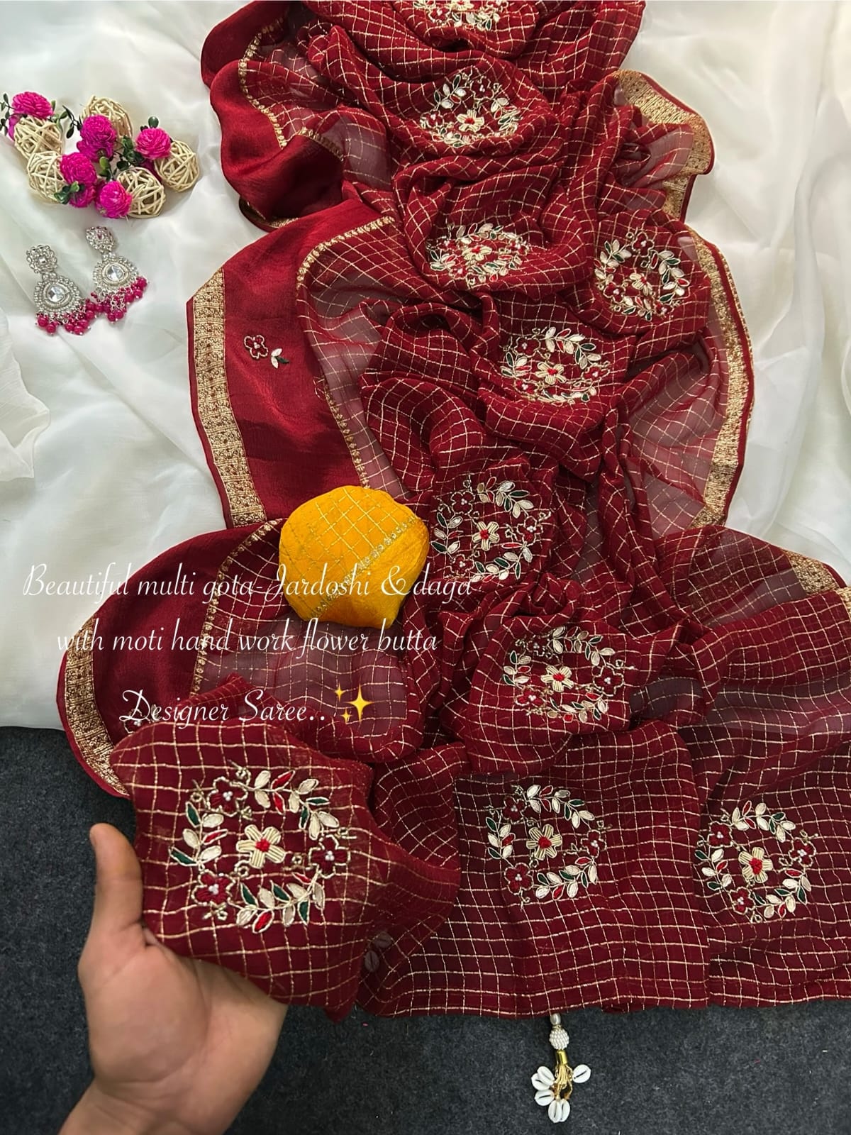 Our Kusum Trendy viscose gota jardoshi  work saree